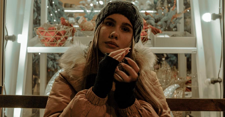 Ukrainian girl and christmas decor